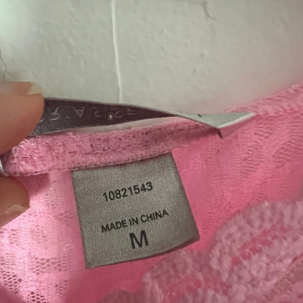 Victoria's Secret Pink Lace Babydoll y2k Coquette Lingerie Slip Dress Dollcore M - Picture 12 of 14
